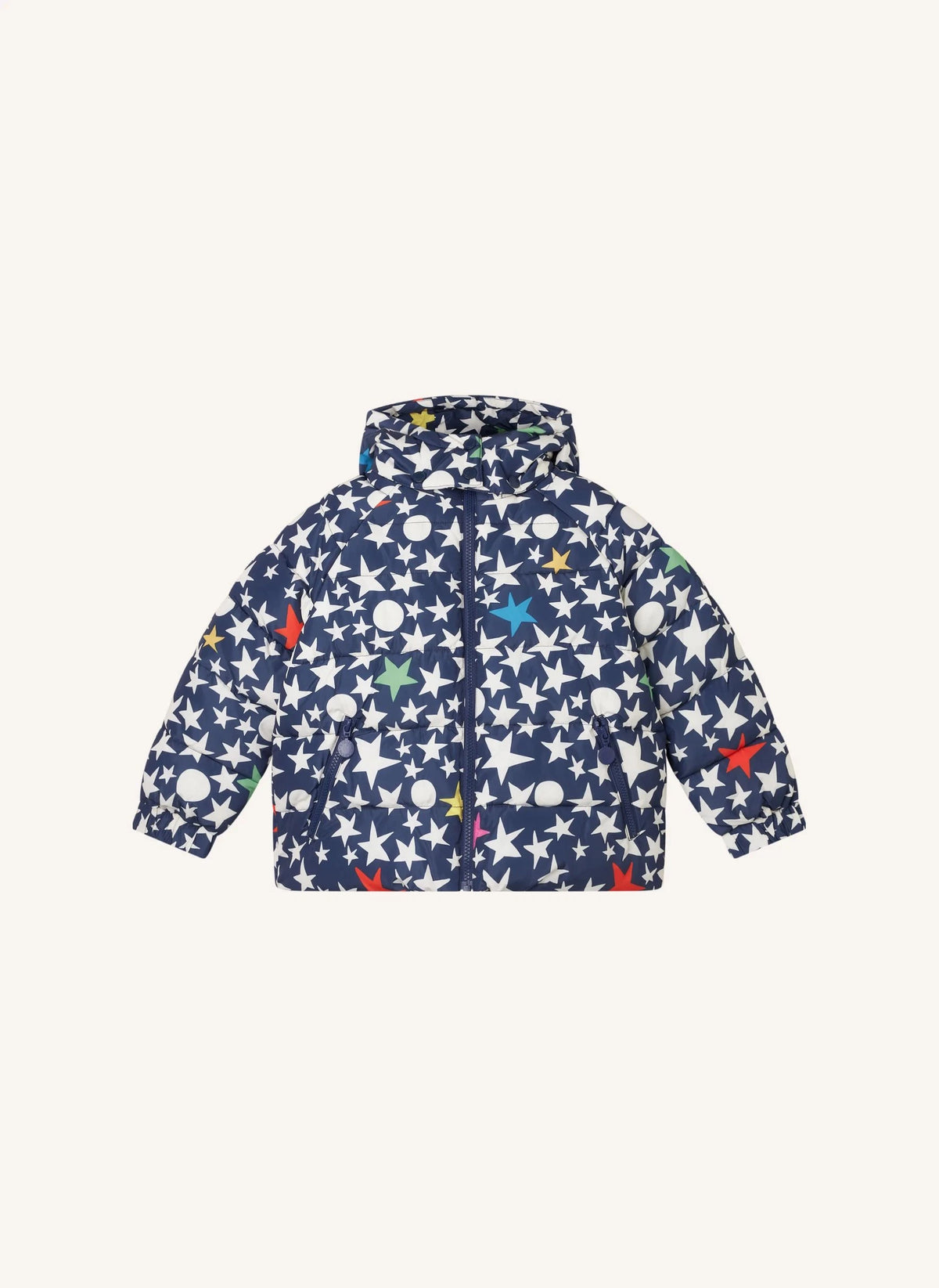 Stella McCartney Kids - Chaquetón acolchado de estrellas azules
