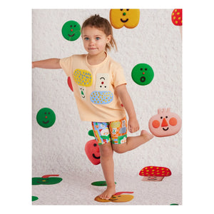 Halcyon Nights - Pantalones cortos de bicicleta de algodón orgánico con verduras | Naranja