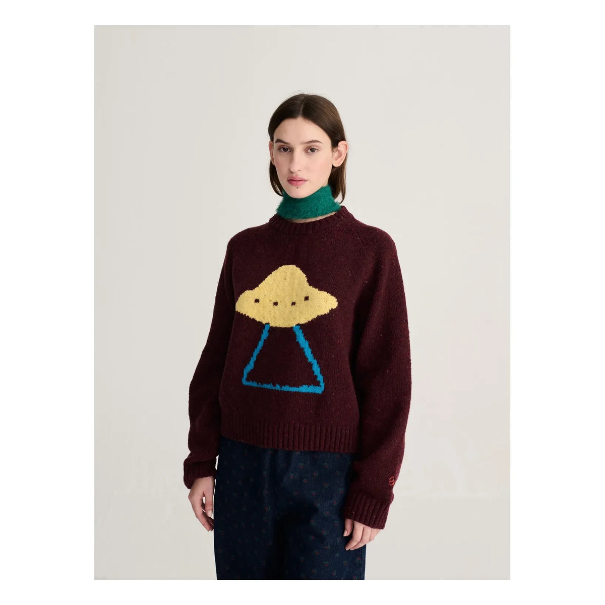 Bobo Choses - Jersey Jacquard Pixel Wool | Granate