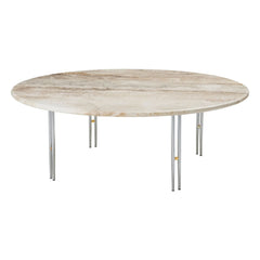Gubi - Mesa de centro IOI, base cromada D100 cm, GamFratesi | Cromo