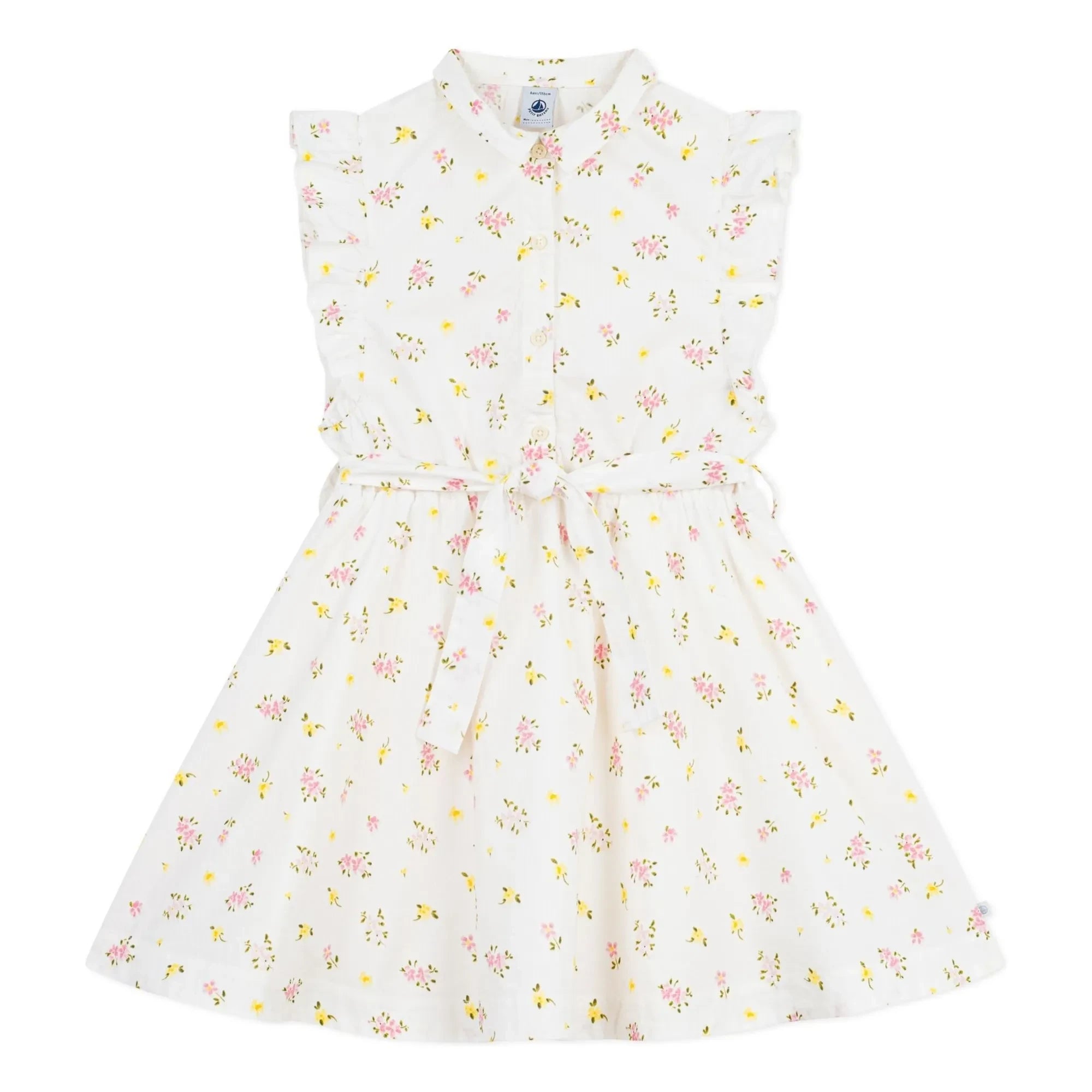 Petit Bateau - Vestido sin mangas de algodón orgánico con estampado floral | Blanco