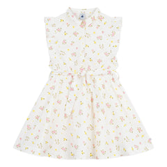 Petit Bateau - Vestido sin mangas de algodón orgánico con estampado floral | Blanco