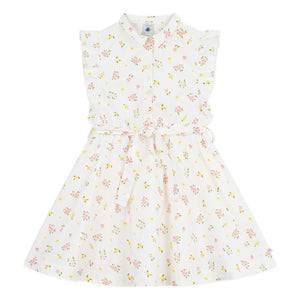 Petit Bateau - Vestido sin mangas de algodón orgánico con estampado floral | Blanco