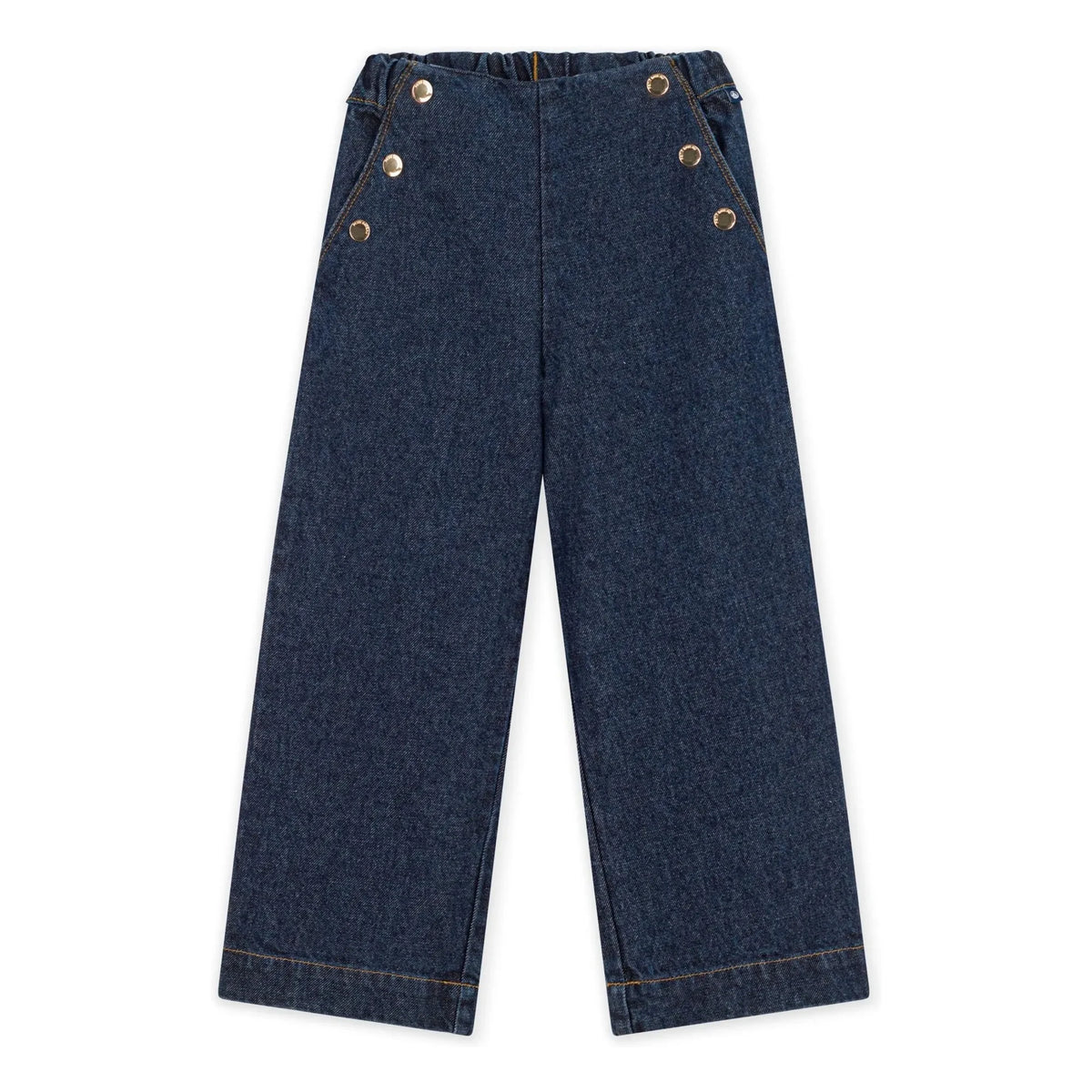 Petit Bateau - Jeans de pernera ancha de algodón orgánico | Azul marino