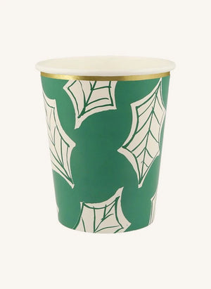 Meri Meri - Vasos de Navidad con Estampado en Bloque - Set de 8