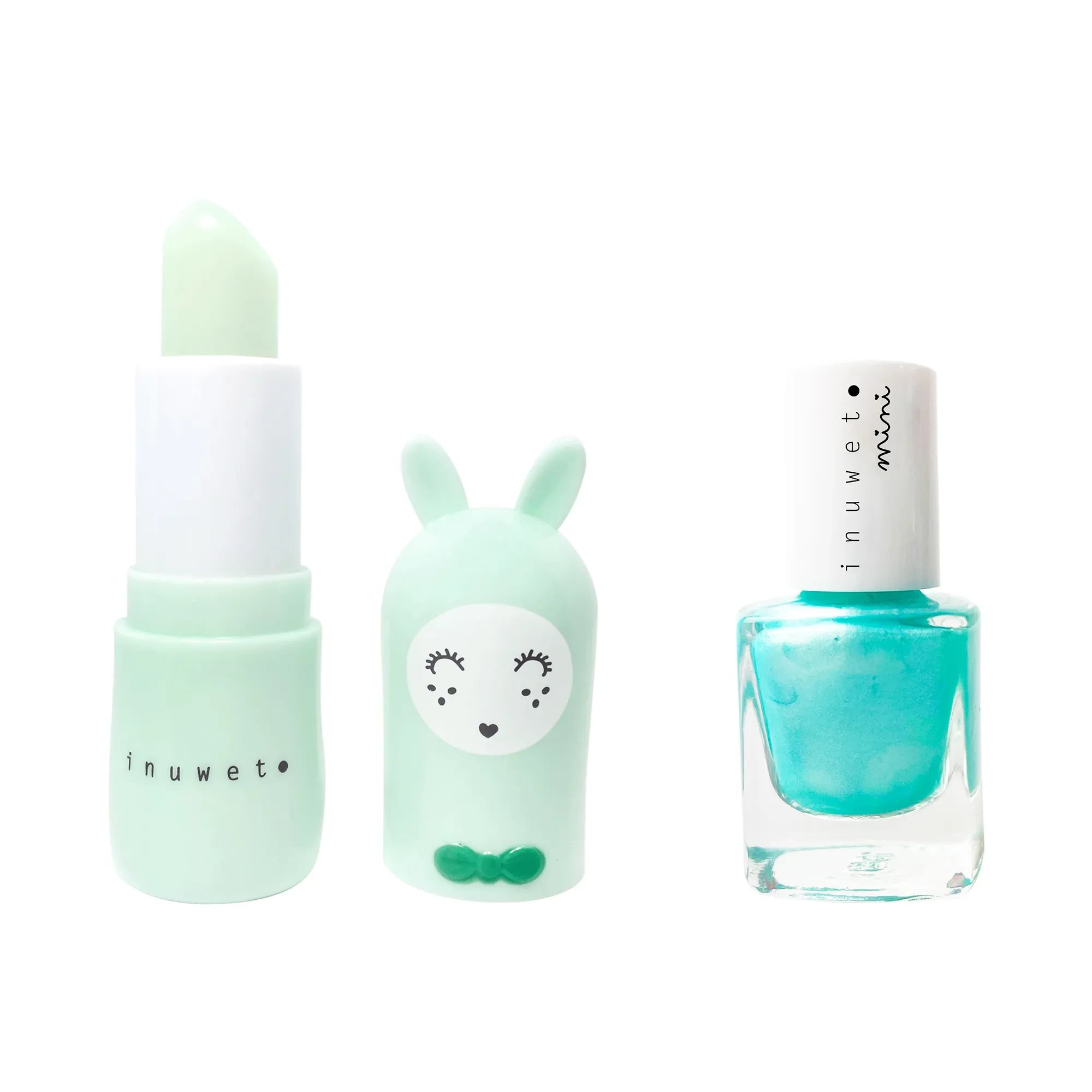 Inuwet - Set Dúo de Esmalte de Uñas y Bálsamo Labial | Azul
