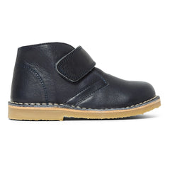 Petit Nord - Zapatos con velcro de piel color arena | Azul marino
