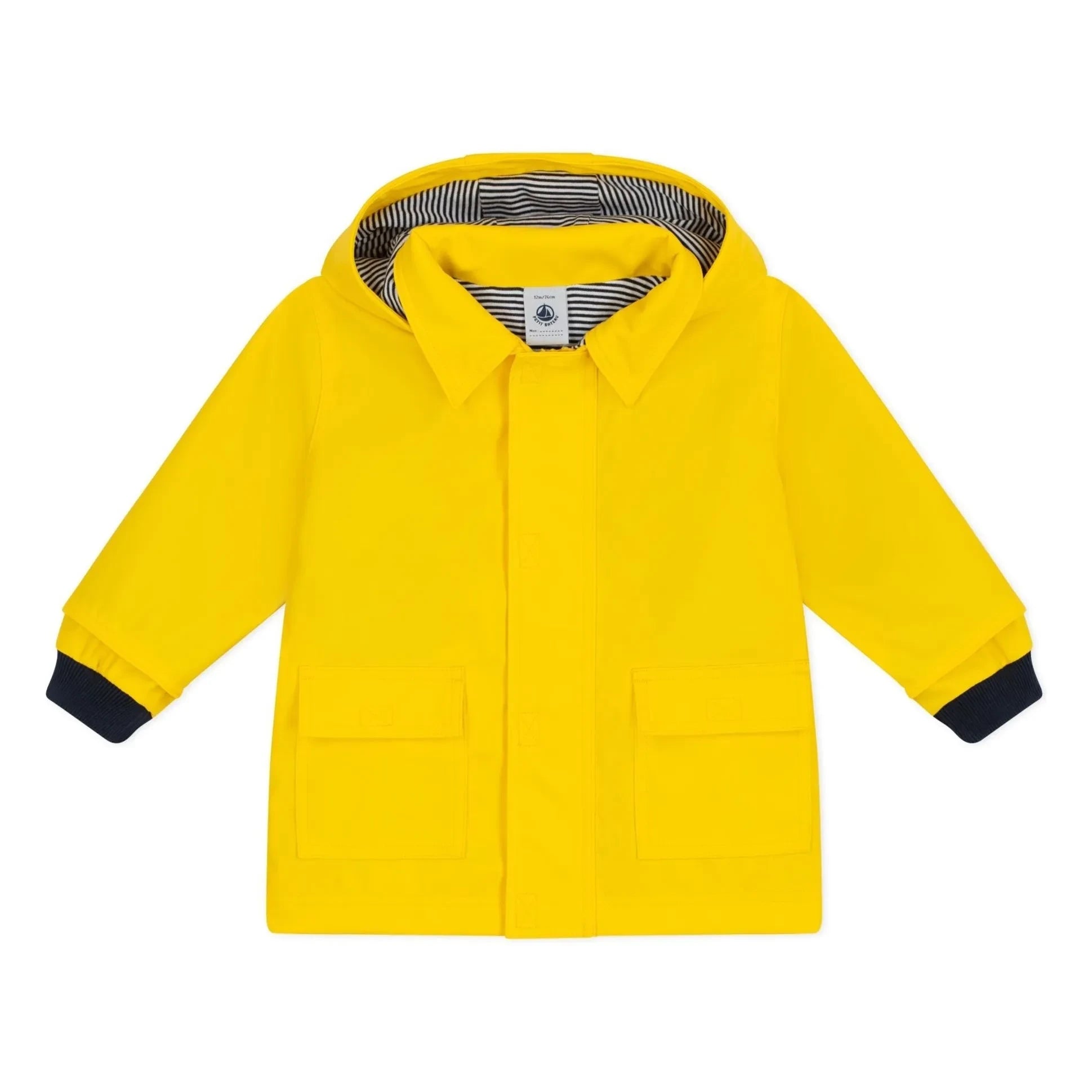 Petit Bateau - Chubasquero icónico para bebé de fibra reciclada | Amarillo