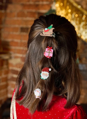 Rockahula Kids - 4'lü Noel Baba Scrunchie Seti | Kırmızı