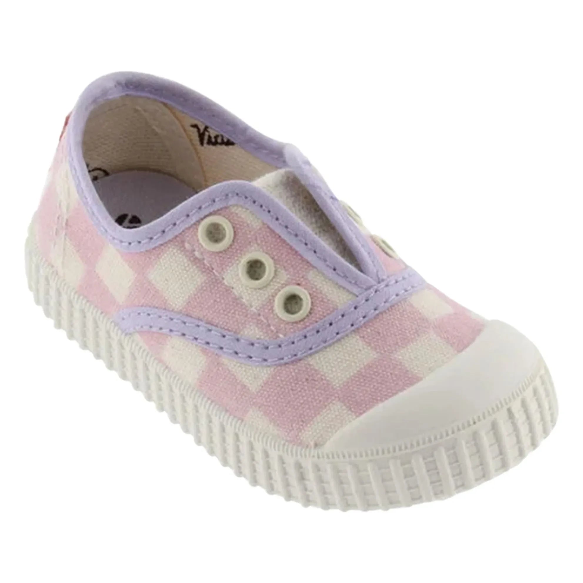 Victoria - Zapatillas de lona a cuadros rayados | Rosa
