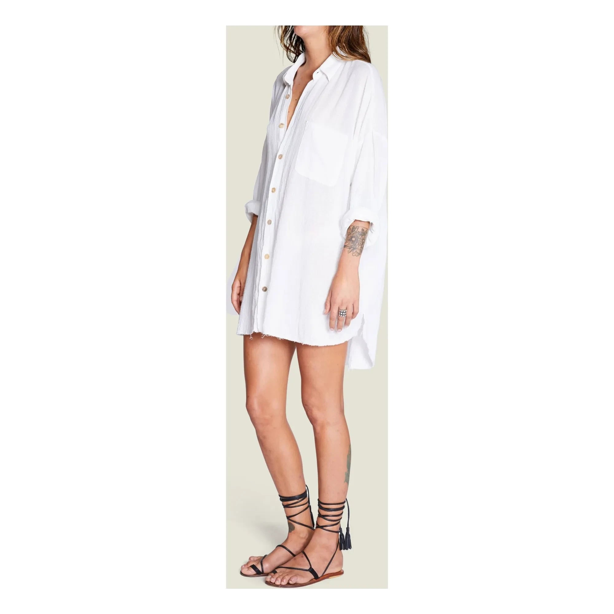 Maison Saint Julien - Vestido de gasa de algodón Mykonos | Crudo