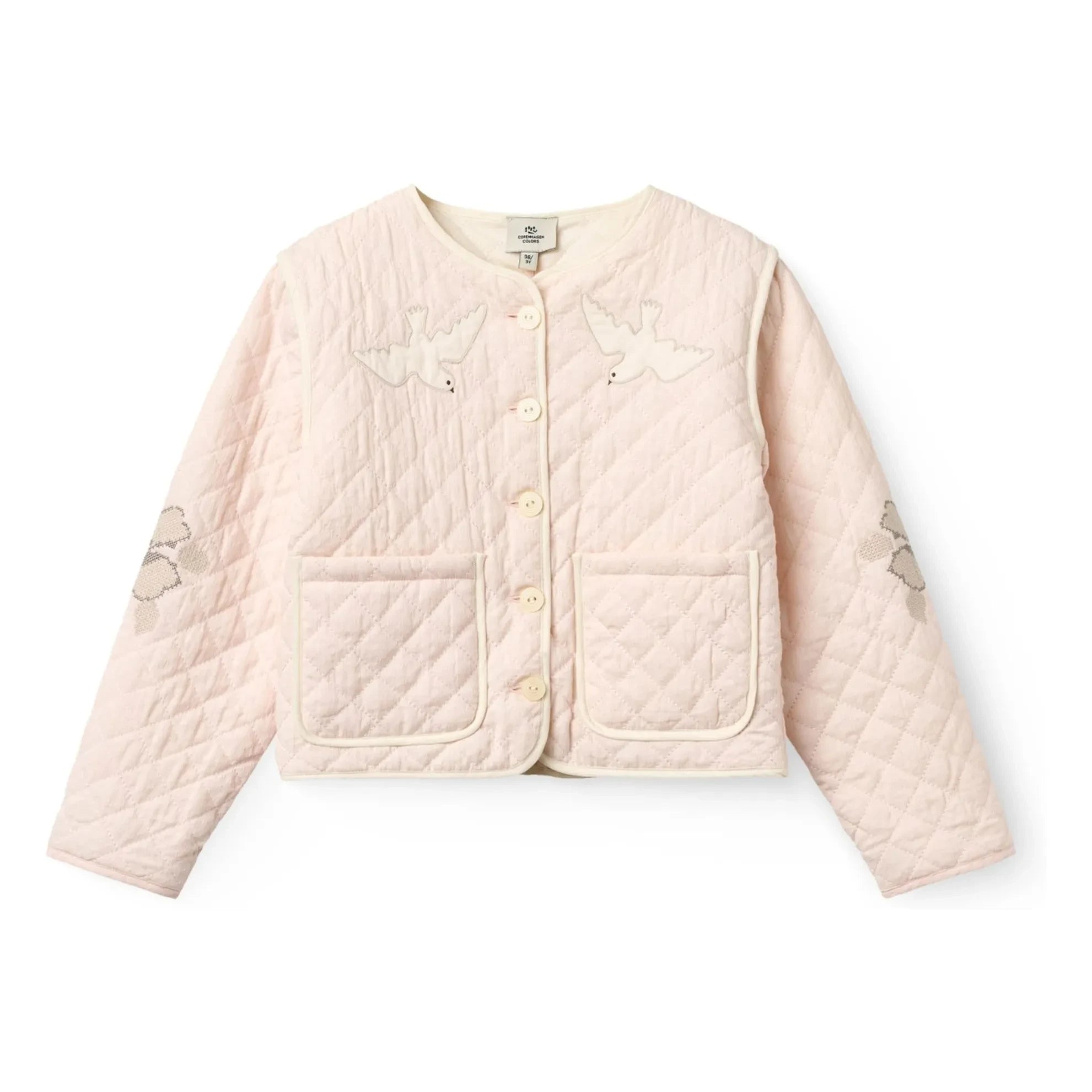 Copenhagen Colors - Chaqueta Guateada con Bordado de Algodón Orgánico | Lychee Pink