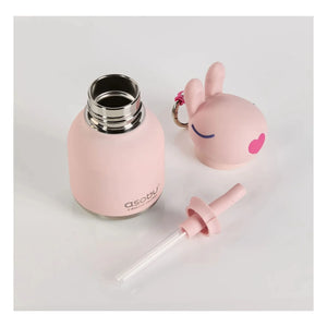 Asobu - Mini botella de agua de acero inoxidable Rabbit | Rosa pálido
