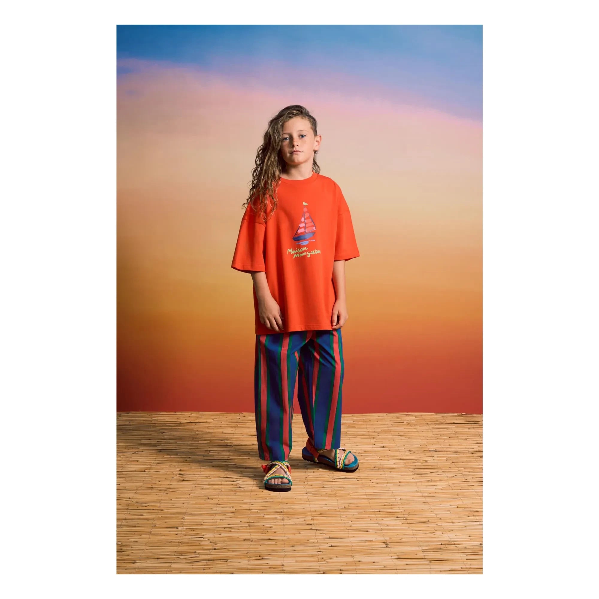 Maison Mangostan - Pantalones a rayas | Azul marino