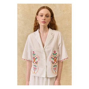Louise Misha - Camisa de algodón orgánico Emilius | Blanca