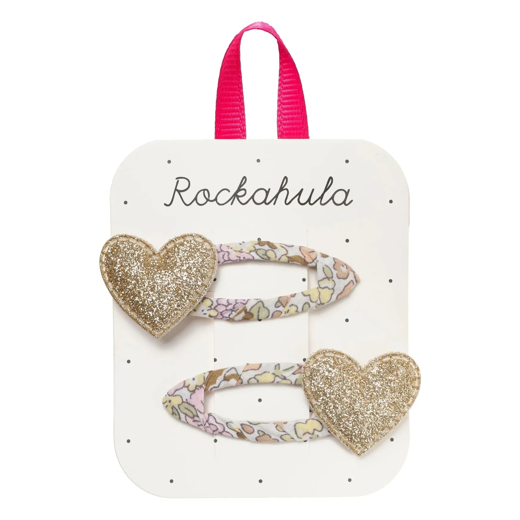 Rockahula Kids - Set de 2 Pinzas Corazón con Flores | Dorado