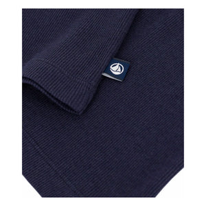Petit Bateau - Camiseta de lana lisa | Azul marino