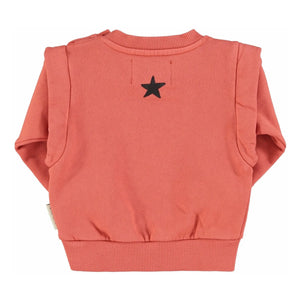 Piupiuchick - Sudadera con volantes de algodón orgánico Groupie | Coral