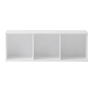 Oliver Furniture - Estante de pared horizontal de madera 3x1 | Blanco