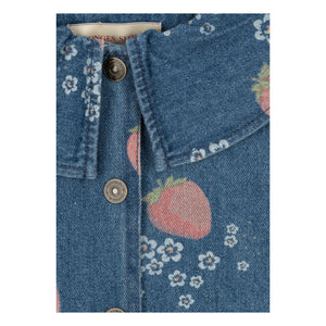 Konges Sløjd - Chaqueta vaquera de algodón orgánico con cuello de fresa | Azul