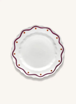 Serax - Plato de postre Charly de diseño de olas - Conjunto de 2 | Morado