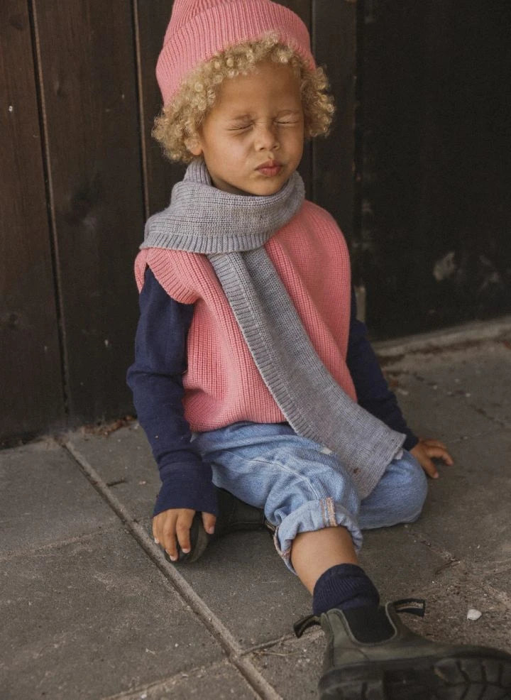 Hvid - Bufanda de lana merino Gustave | Gris