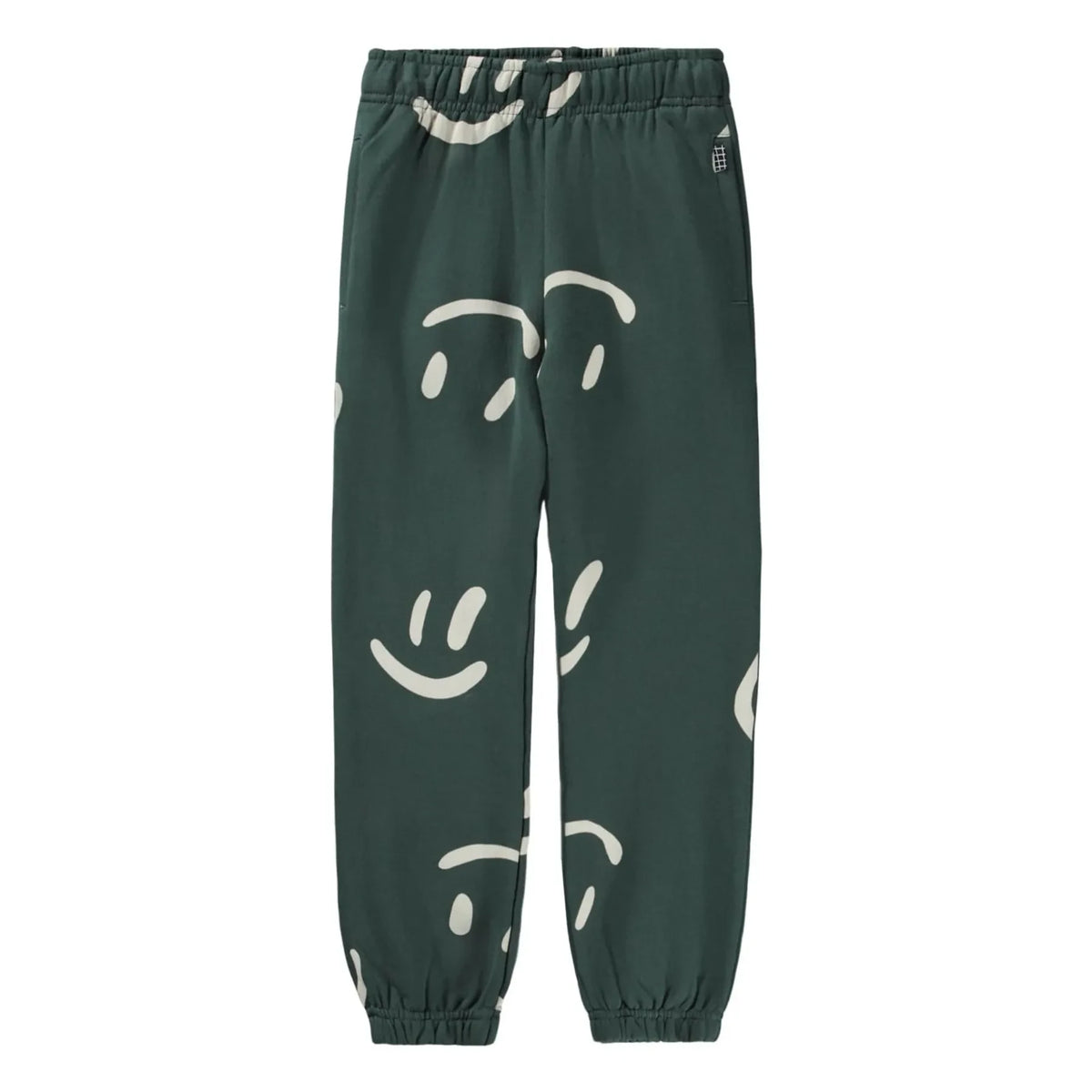 Molo - Jogger de algodón orgánico Adan Smileys | Verde cromo