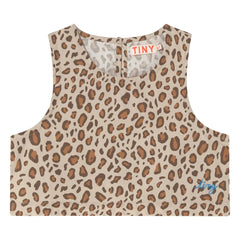 Tinycottons - Top Popelín Leopardo | Marrón