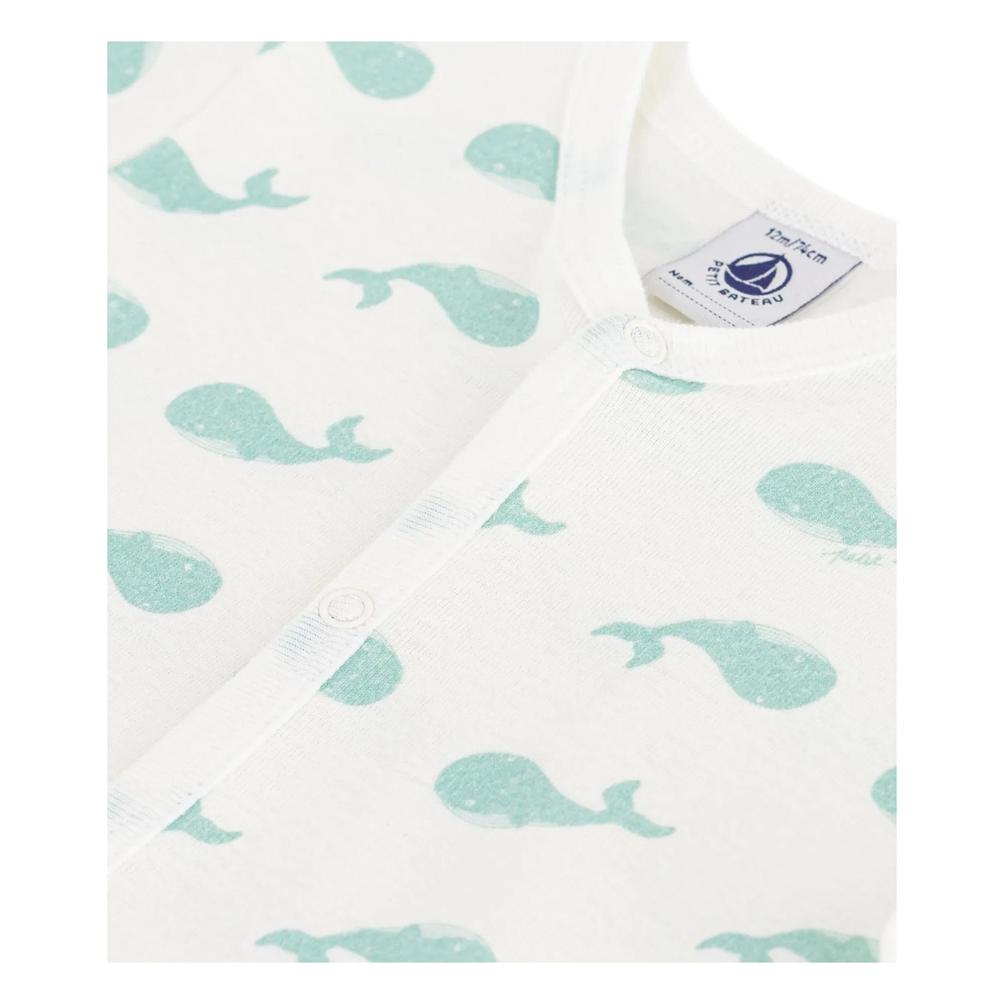 Petit Bateau - Pijama Mono Ballena | Blanco