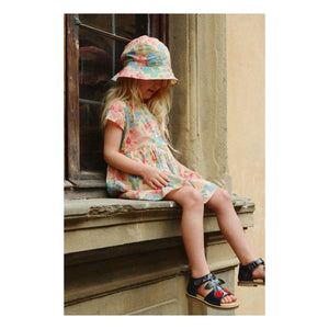 Konges Sløjd - Gorro de algodón orgánico Pacey con estampado floral | Beige
