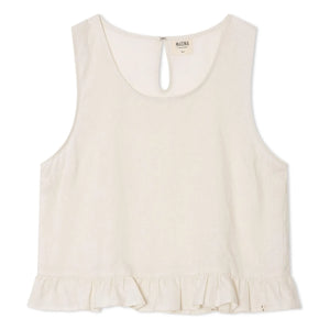 Matona - Top fruncido de lino | Blanco