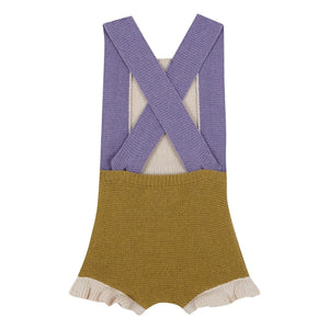 birinit - Mono con bloques de color, volantes y punto fino | Amarillo verde