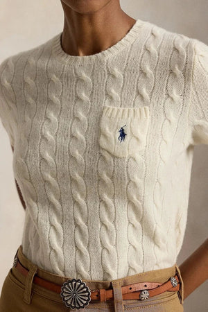 Polo Ralph Lauren Suéter de lana de manga corta para mujer