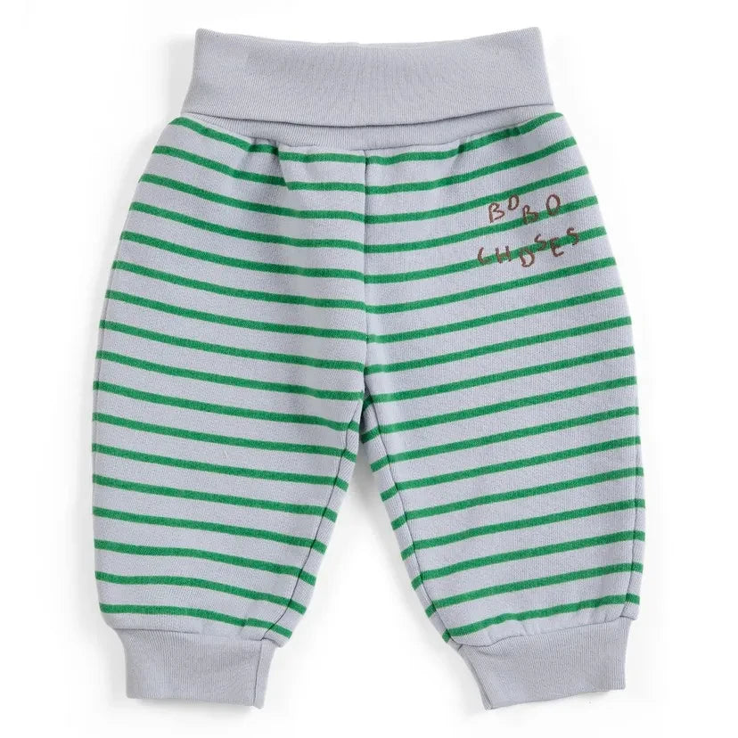 Bobo Choses - Pantalón deportivo de algodón orgánico a rayas Bobo Choses | Gris