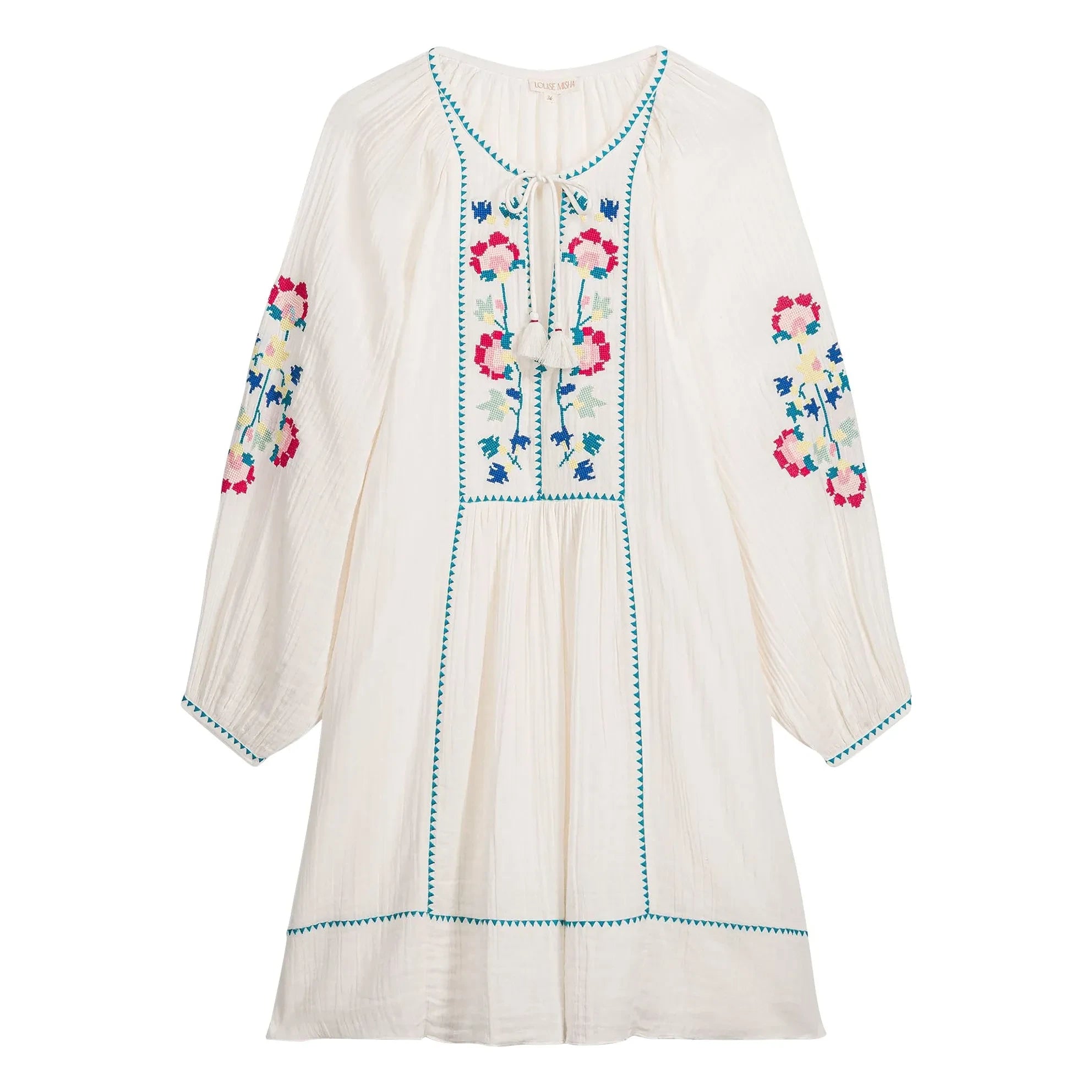 Louise Misha - Vestido de algodón orgánico Janicianne | Blanco