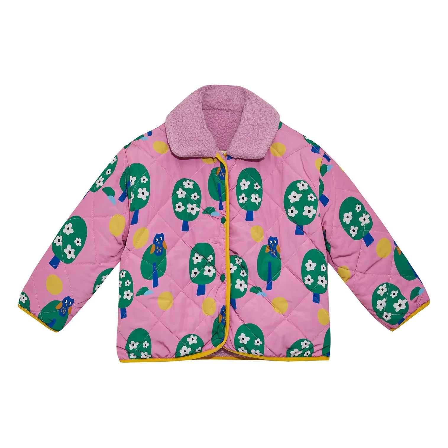 Petit Stella - Chaqueta de Sherpa de Búho de Doble Cara | Rosa