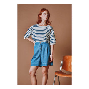 Emile et Ida - Sudadera de algodón orgánico a rayas marineras | Azul marino