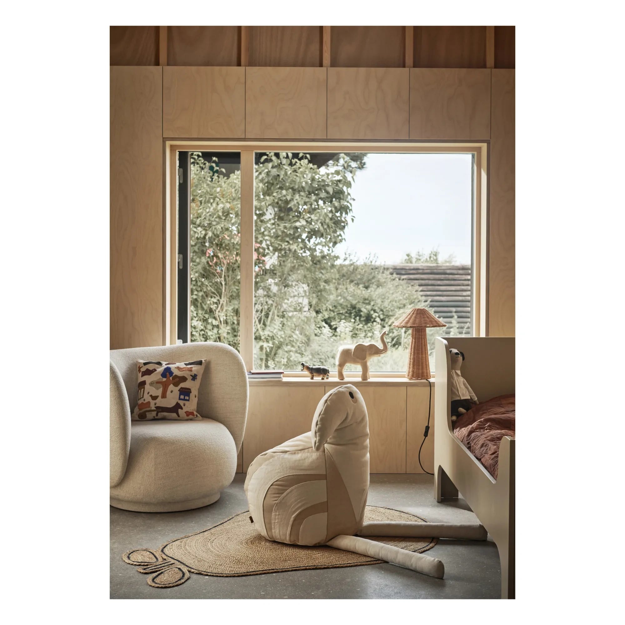 Ferm Living Kids - Puf Birdy | Blanco roto