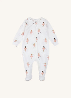 Petit Lem - Pijama con pies "Skater" de algodón orgánico | Marfil