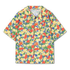 Repose AMS - Camisa de algodón orgánico Boxy Fleurie | Amarillo pálido