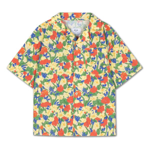 Repose AMS - Camisa de algodón orgánico Boxy Fleurie | Amarillo pálido