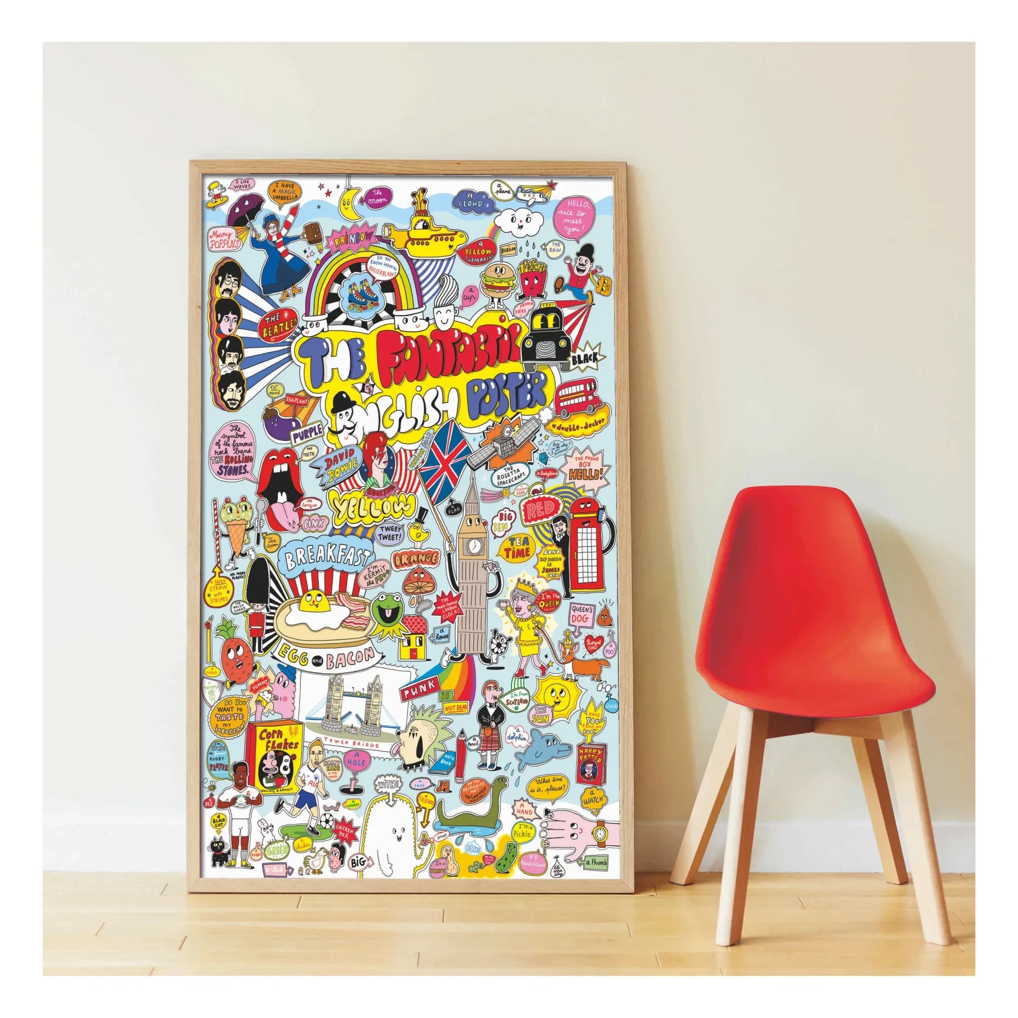 Poppik - Póster con pegatinas 100% en inglés