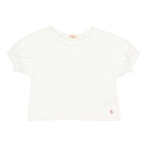 Búho - Camiseta de algodón orgánico con encaje | Blanco