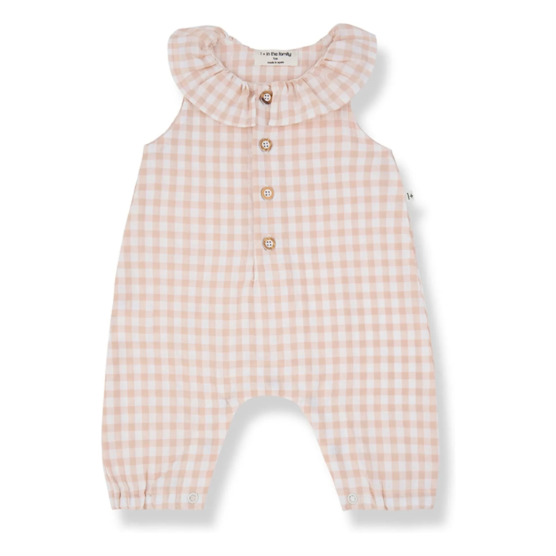 1+ in the family - Egina Vichy Seersucker mono | Beige rosa