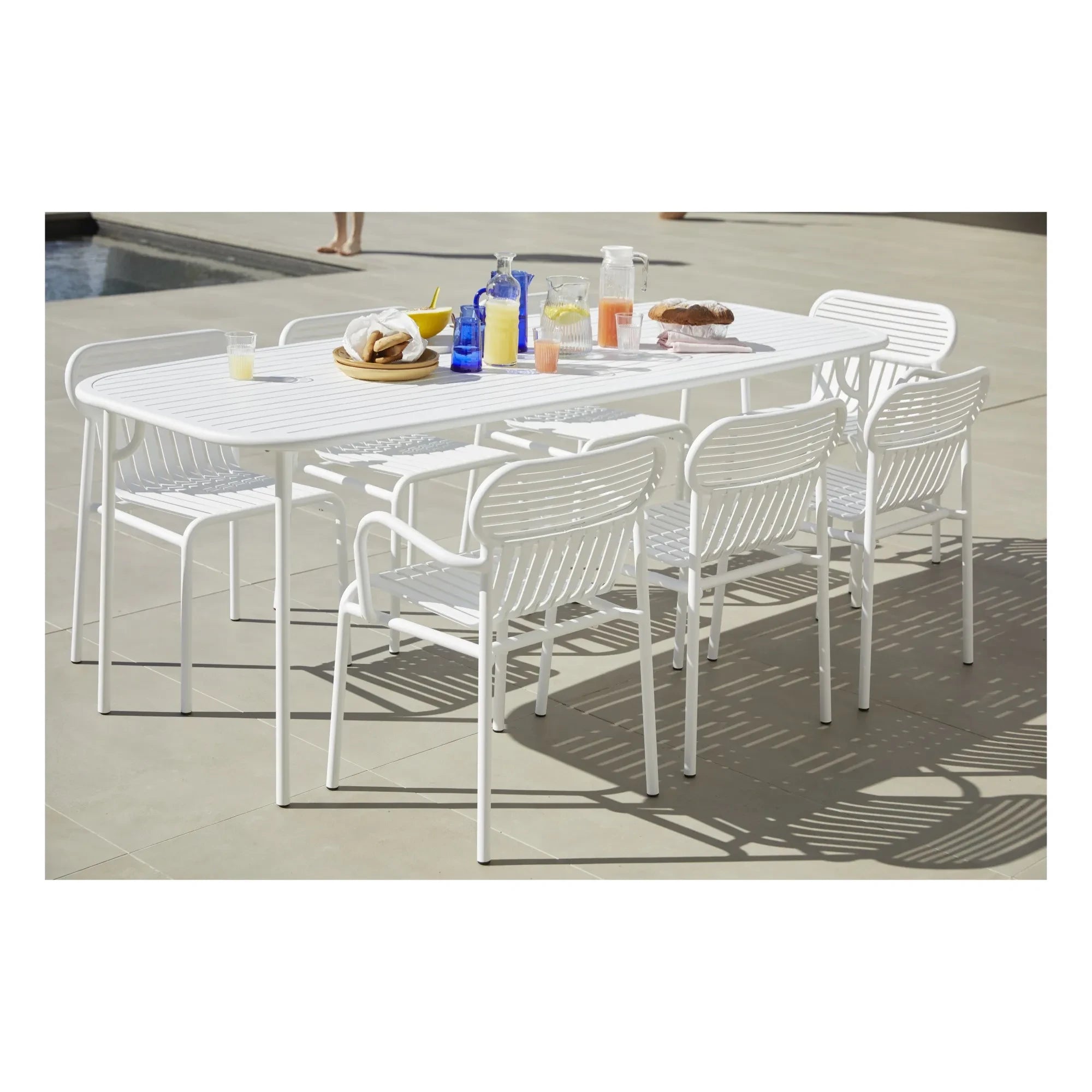 Petite friture - Set de 2 sillas con brazos para exterior Week-end | Blanco