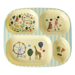 Rice - Plato melamina compartimentado Fun Fair | Azul