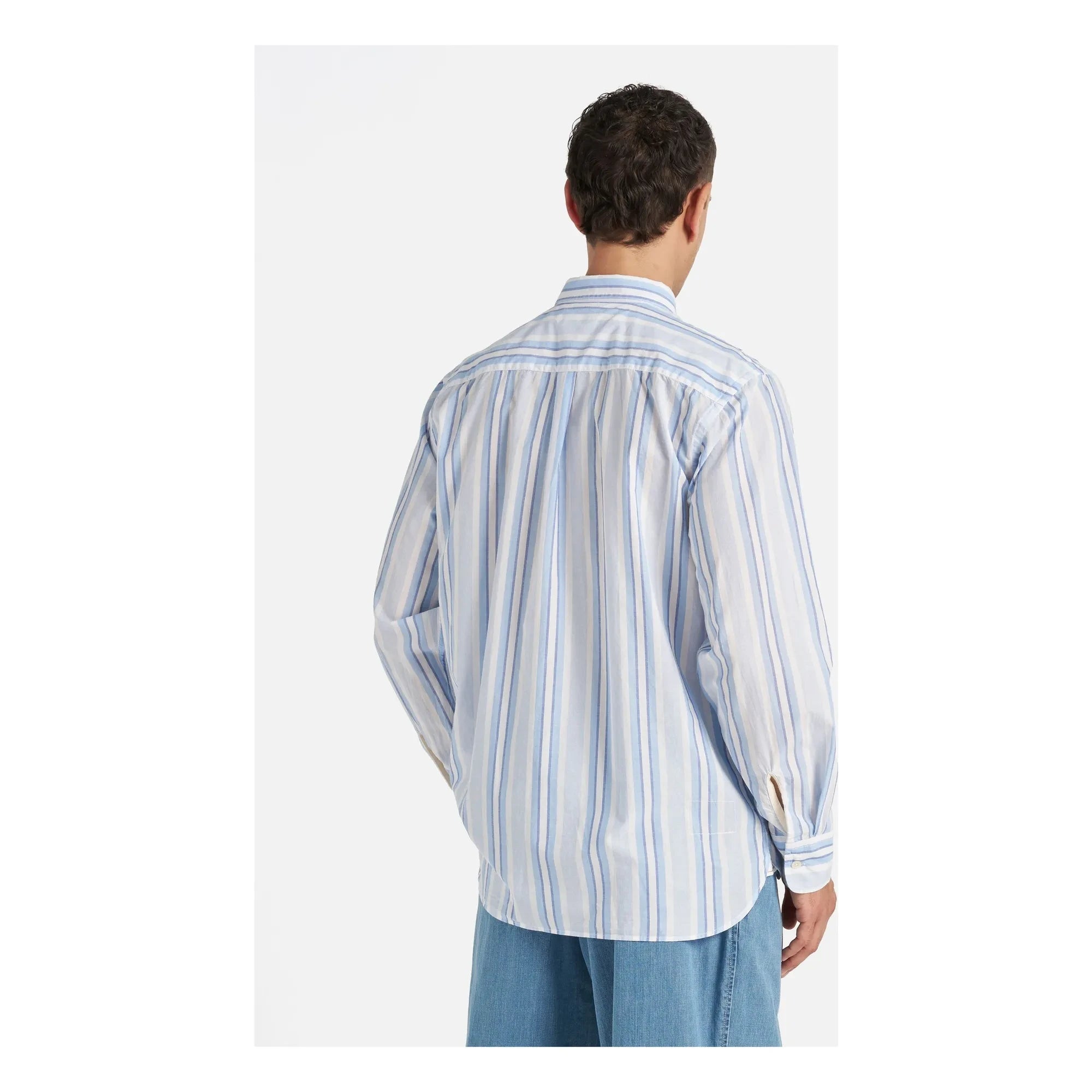 Universal Works - Camisa a rayas Lazy Day | Azul