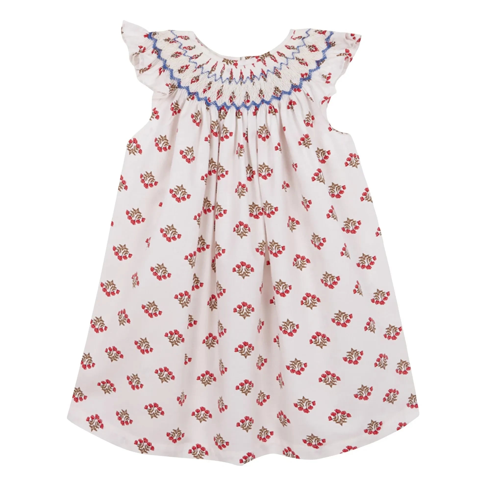 birinit - Monzón Vestido fruncido de algodón orgánico | Blanco