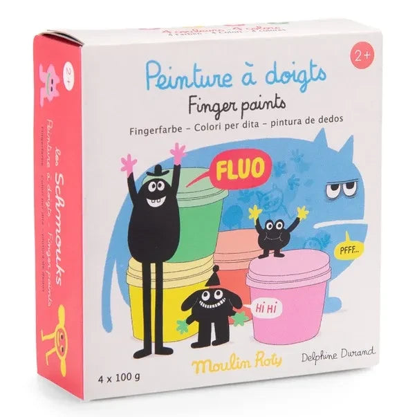 Moulin Roty - Pintura de dedos neón - Les Schmouks