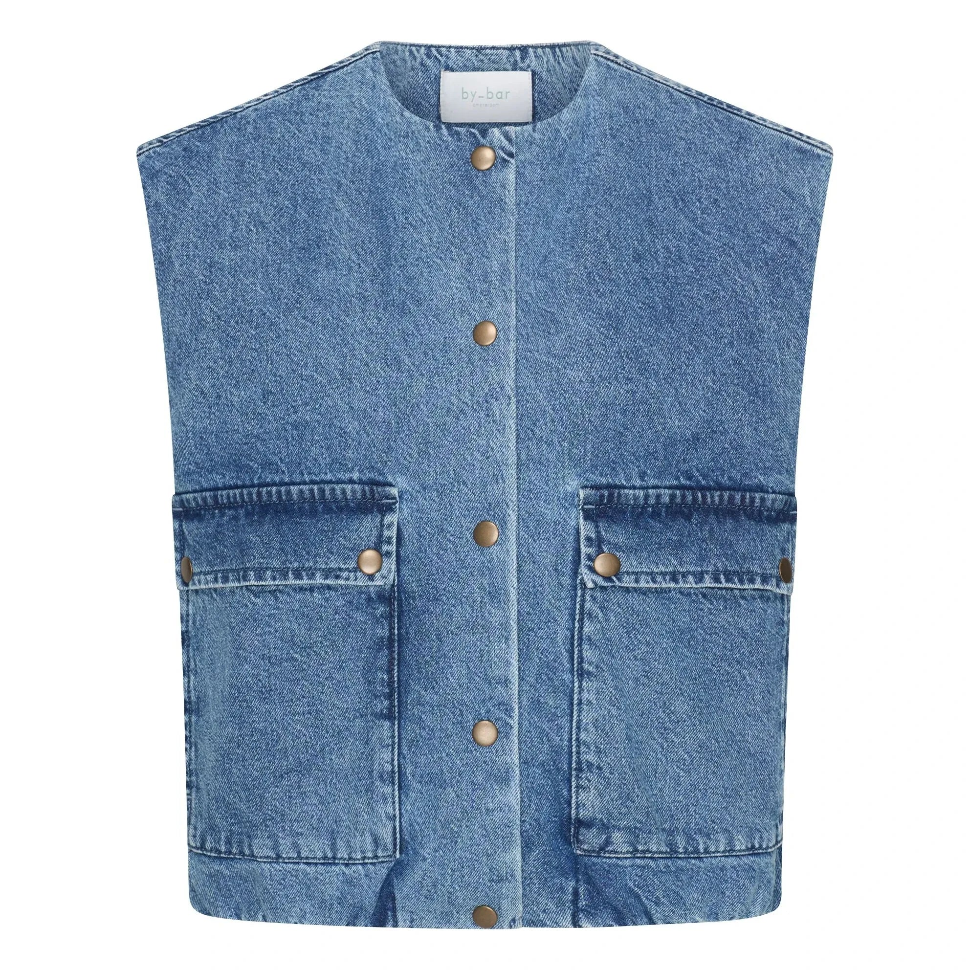 Chaqueta sin mangas de denim de algodón orgánico By Bar - Maggie | Azul vaquero